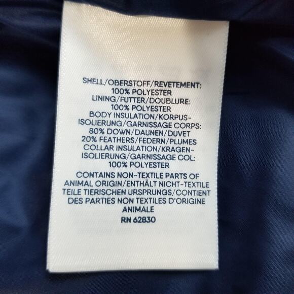 Lands' End Vest Womens 1X Navy White Striped 600 Fill Down Puffer Quilted RDS - Picture 6 of 12